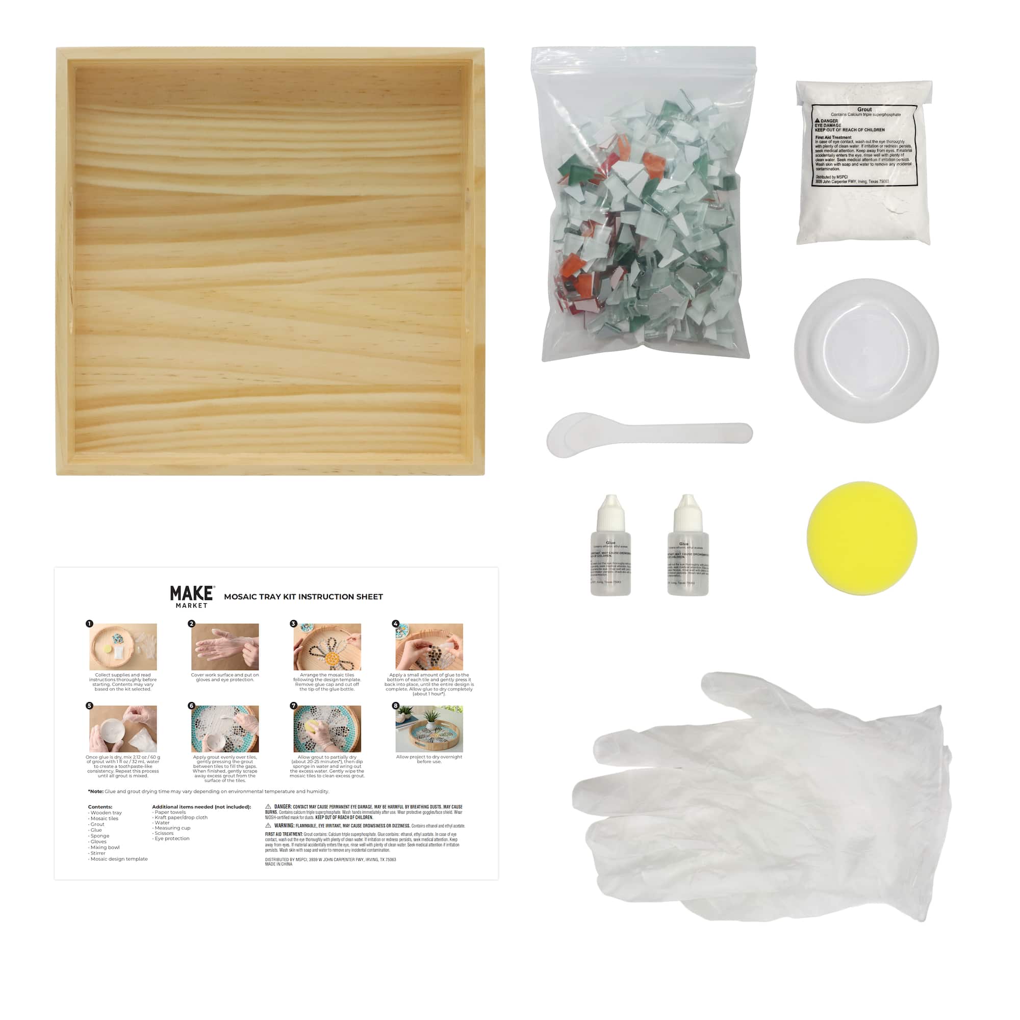 10" x 10" Orange Mosaic Tray Kit by Make Market®